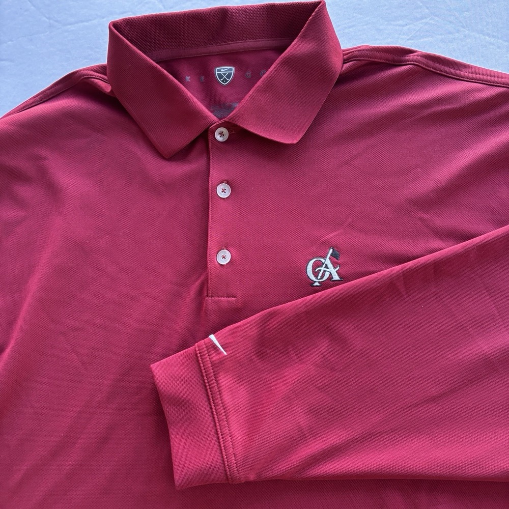 Nike Golf Dri-FIT Long Sleeve Polo Shirt Red XXL‎ Golf Club of Georgia Logo